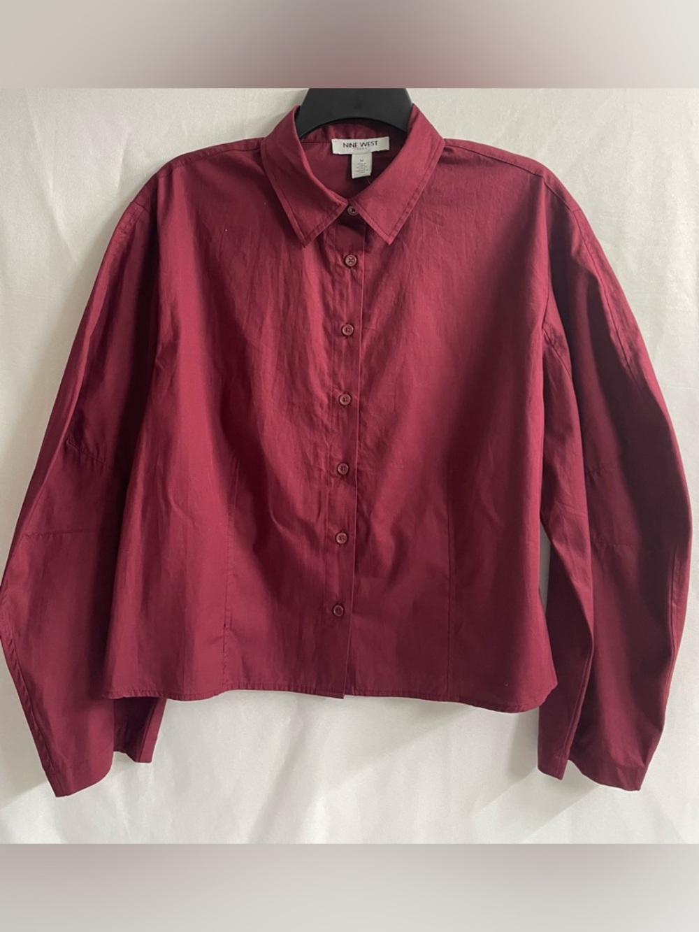 NINE WEST WOMENS BARREL SLEEVE TOP
CABERNET SIZE M 100% COTTON